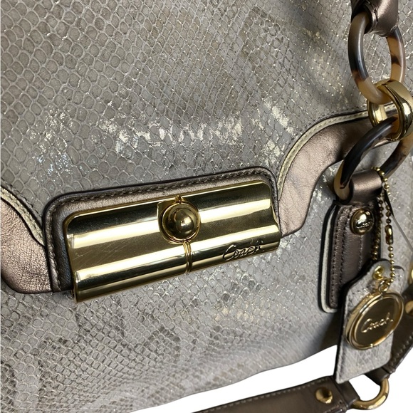Coach Kristin NWT Embossed Python Metallic Flap Satchel 18309 - Picture 10 of 16